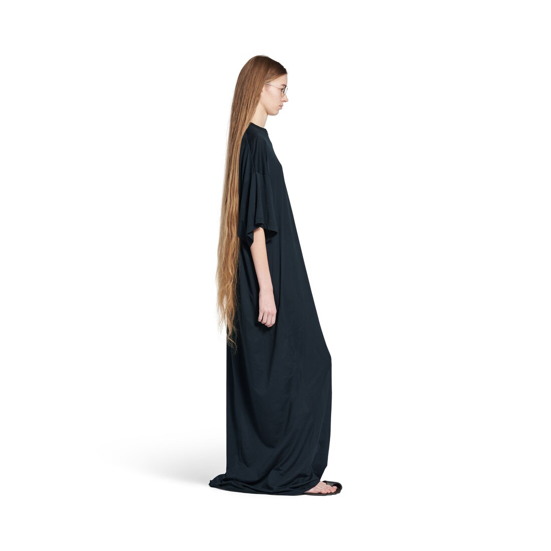 Women's Cocoon Maxi Dress in Black Faded | Balenciaga US