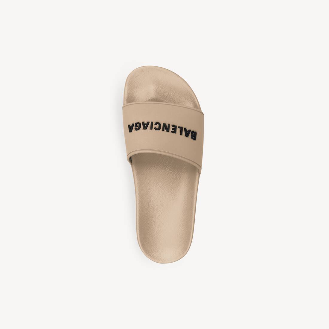 Men's Pool Slide Sandal in Beige Balenciaga US