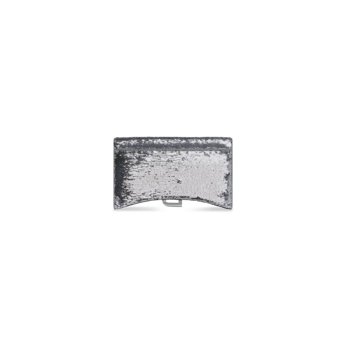 Women's Hourglass Wallet On Chain And Sequin in Silver | Balenciaga Netherlands EN - Image 3