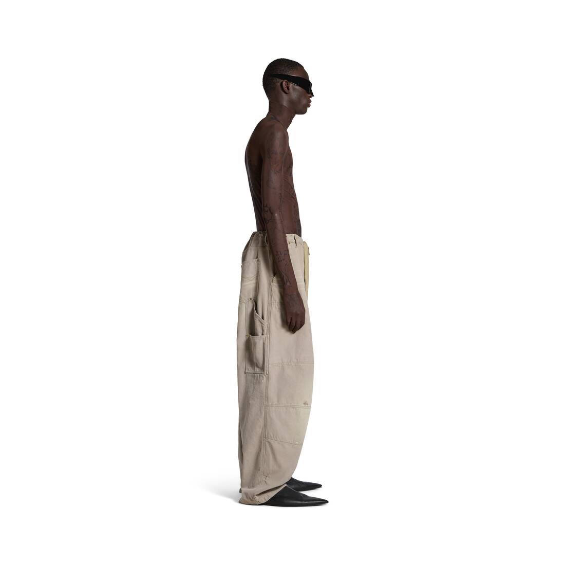 Men's Double Knee Pants in Beige | Balenciaga US