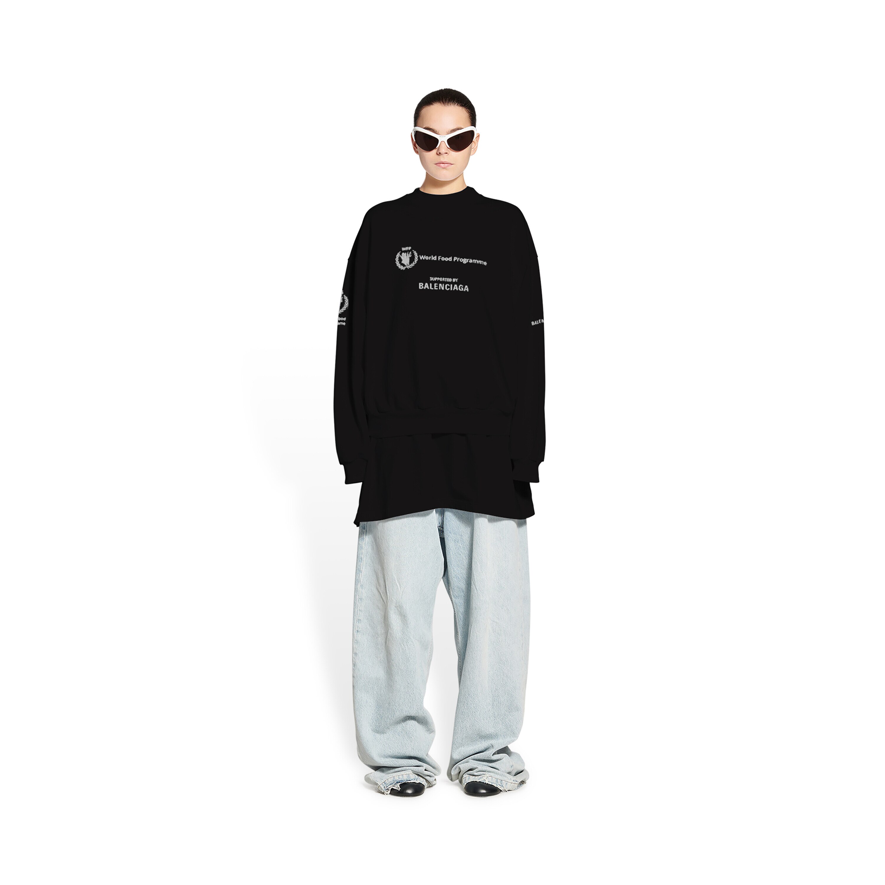 BALENCIAGA cotton sweatshirt with Political Campaign logo  Black   Balenciaga sweater 682018TMVE6 online on GIGLIOCOM