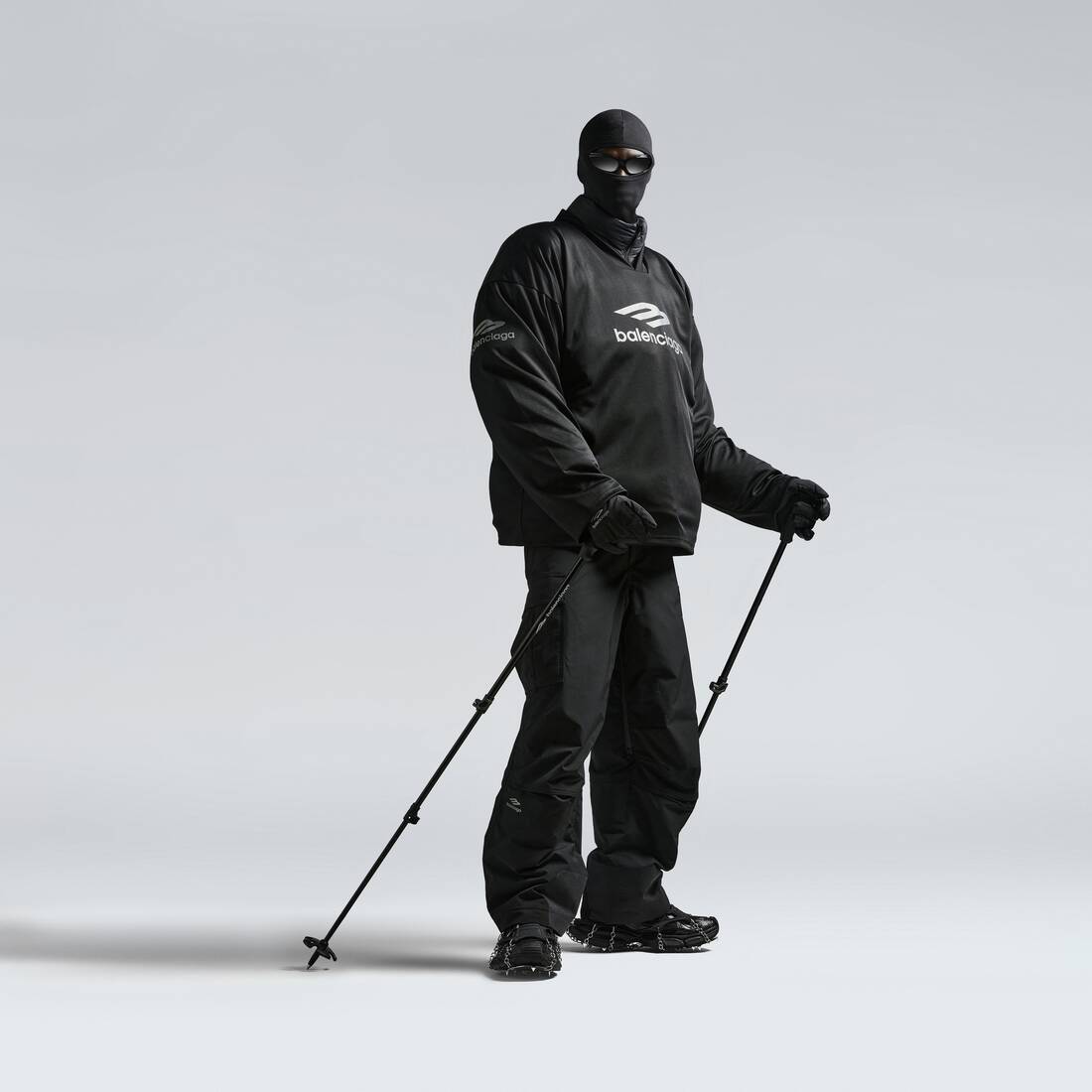 Balenciaga Thermal Jersey Ski Leggings in Black