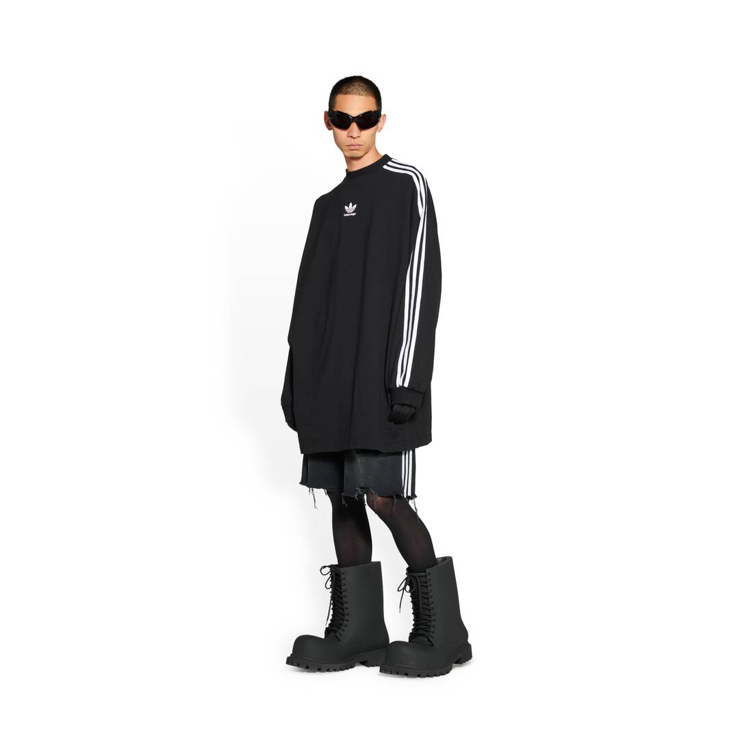 itálico Deflector Oblongo Balenciaga / Adidas Long Sleeve T-shirt Oversized in Black | Balenciaga US
