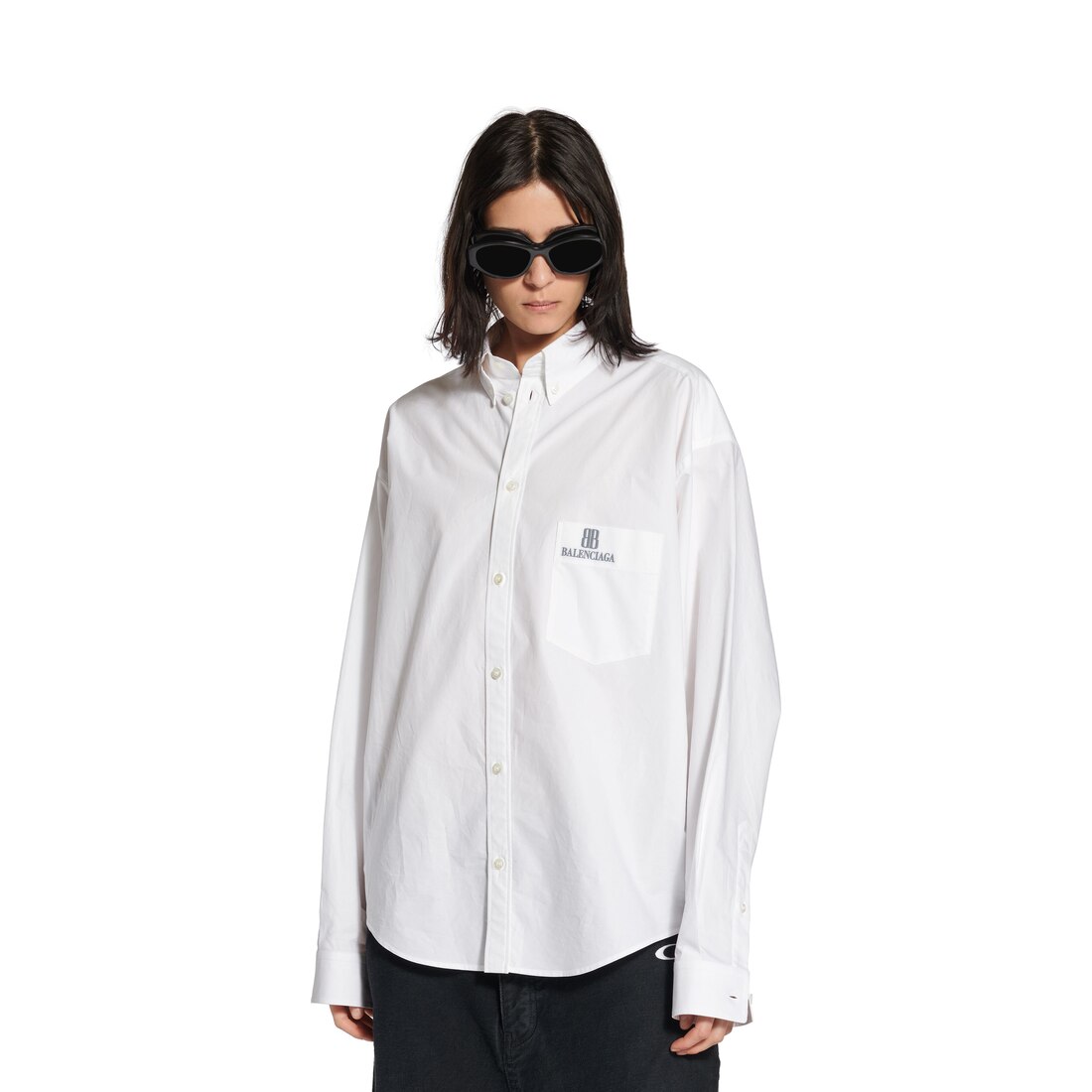 Tシャツ・カットソー BALENCIAGA FW25 White poplin shirt (839260TRM28 9000) BALENCIAGA Oversized cotton-poplin shirt | NET-A-PORTER