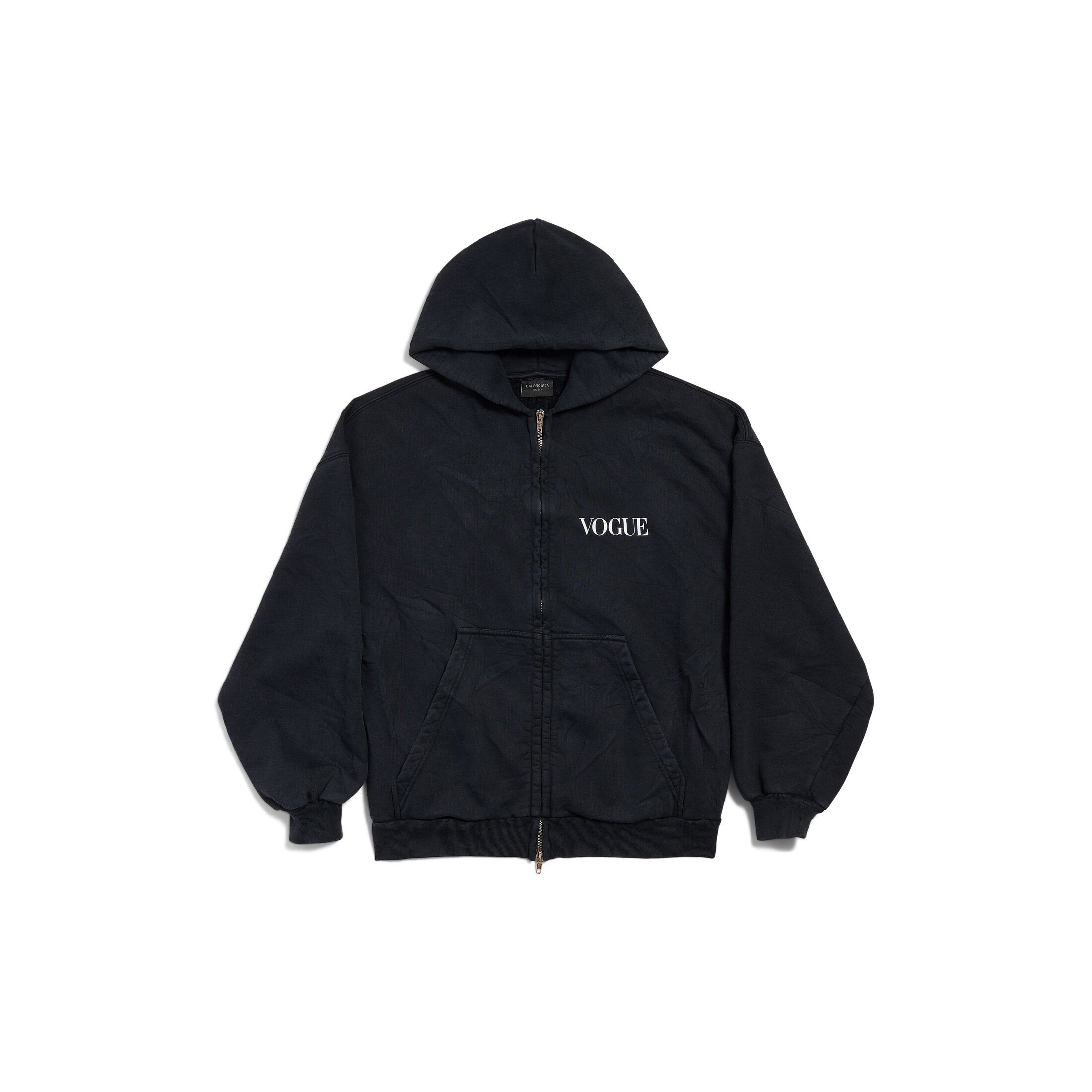 Balenciaga | Vogue Zip-Up Hoodie Regular Fit - Black - Unisex - M - Cotton