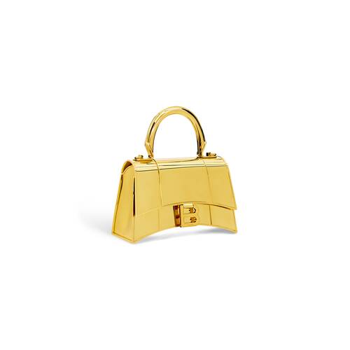 Women's Hourglass Metal Xs Handbag in Gold | Balenciaga US