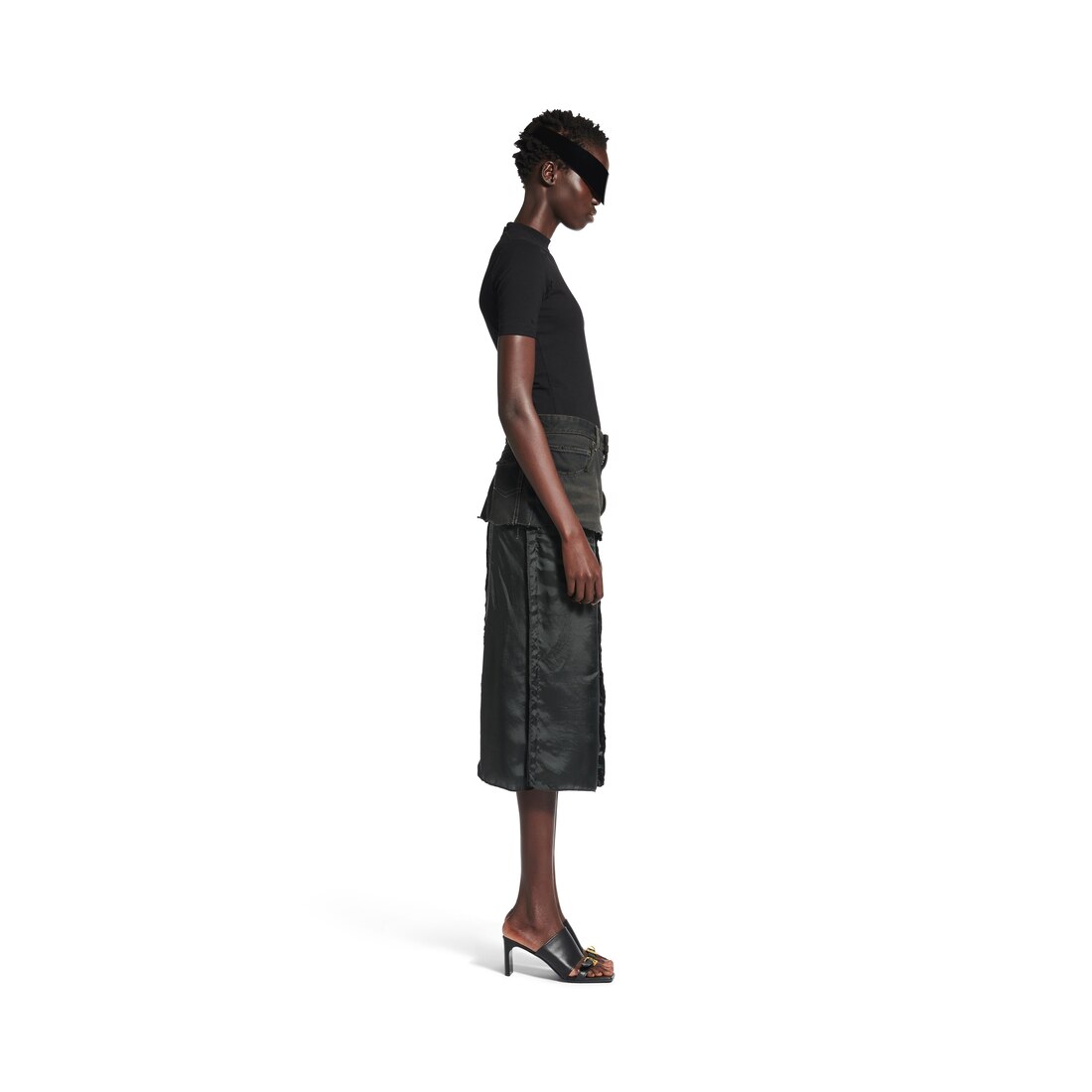 【 BALENCIAGA 】ドレープ スカート ホワイト の ウィメンズ ドレープ テーラード スカート