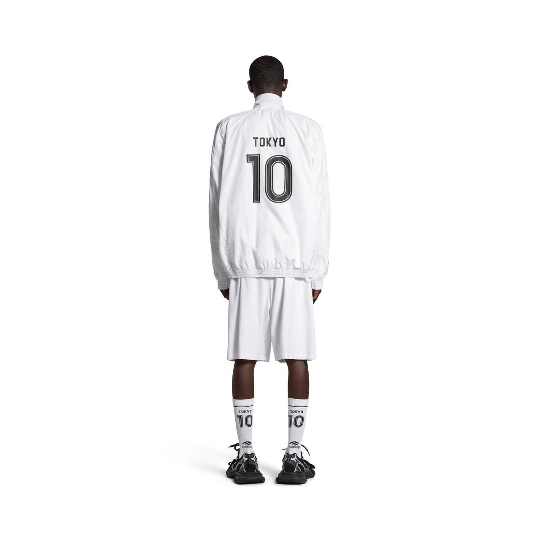 Tokyo Soccer Tracksuit Jacket in White | Balenciaga US