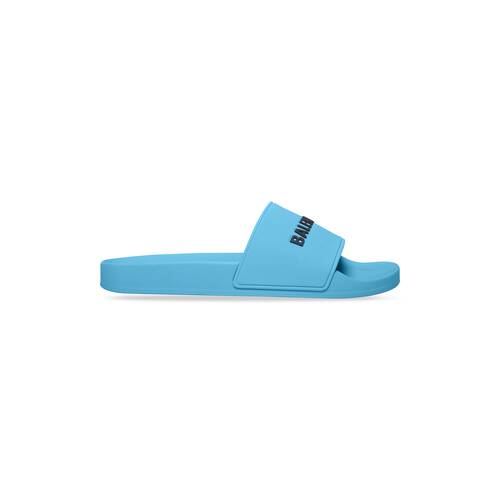 Women's Pool Slide Sandal in Blue Sky | Balenciaga US