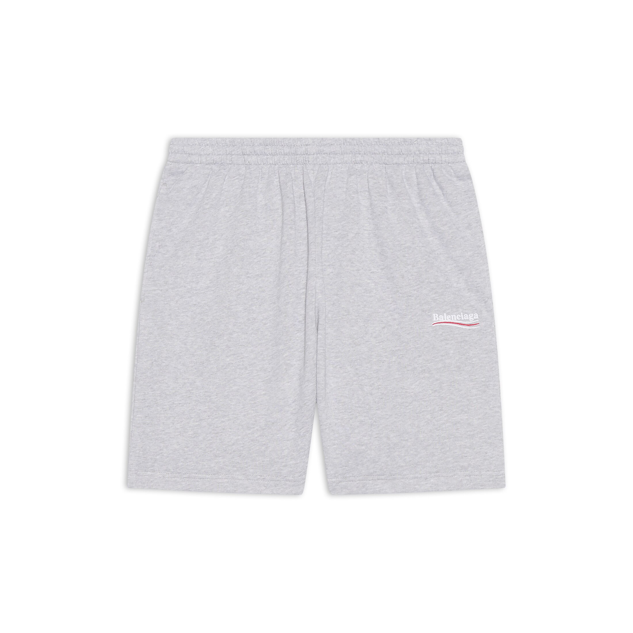 Balenciaga Political Campaign Sweat Shorts - Grey & Silver - Man - XS - Cotton