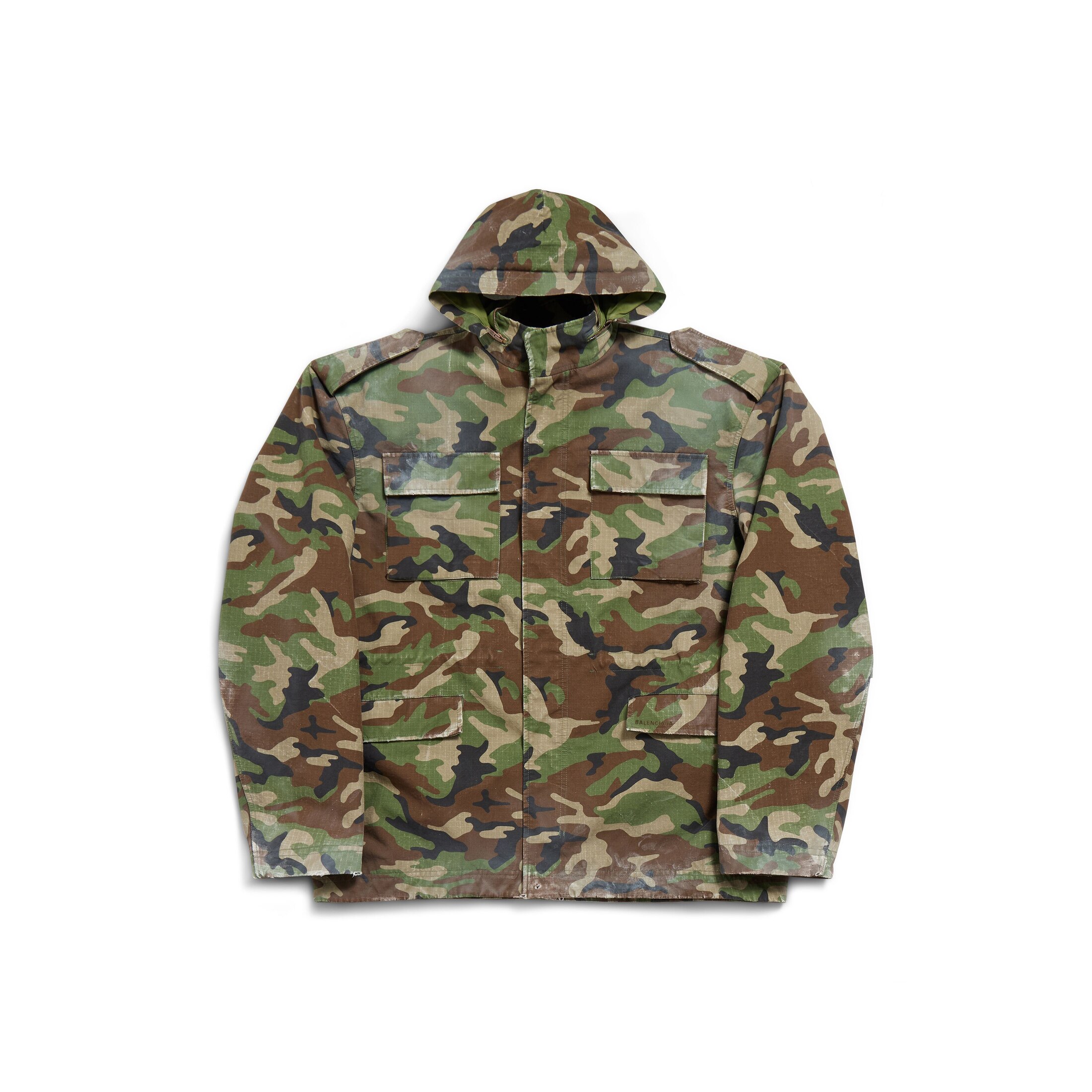 Balenciaga Dark Camo Biker Army Jacket - Green - Unisex - 1 - Cotton