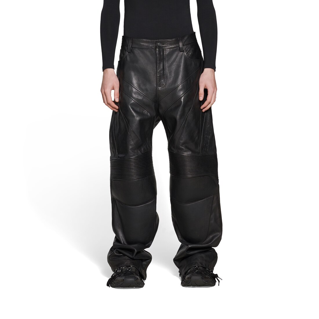 Men's Biker Baggy Pants in Black