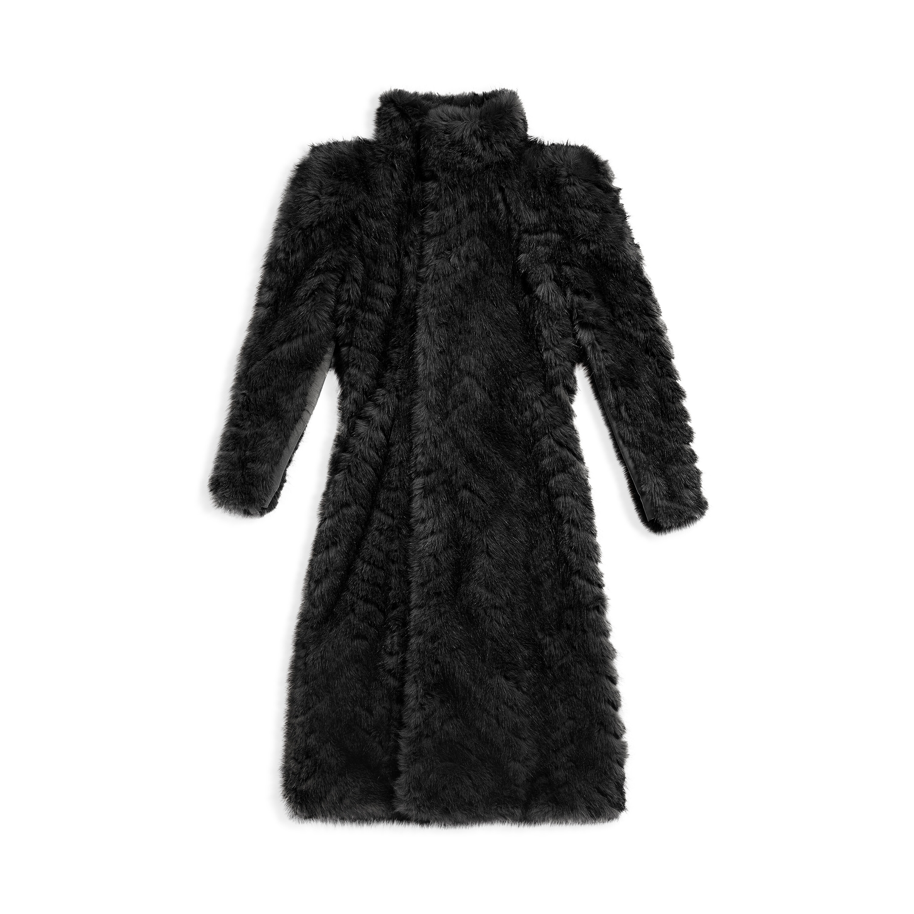 Balenciaga Women#39;S Round Shoulder Fitted Coat in Black Black