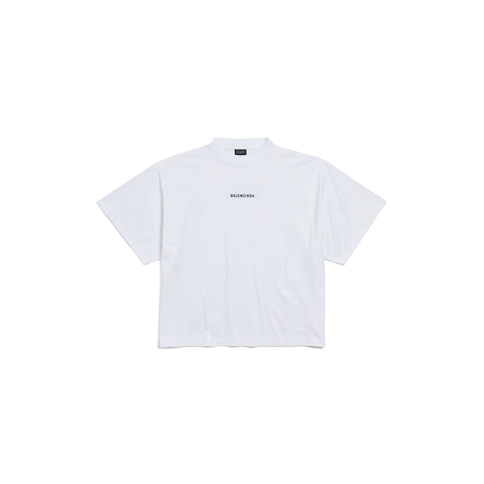 발렌시아가 백 크롭 티셔츠