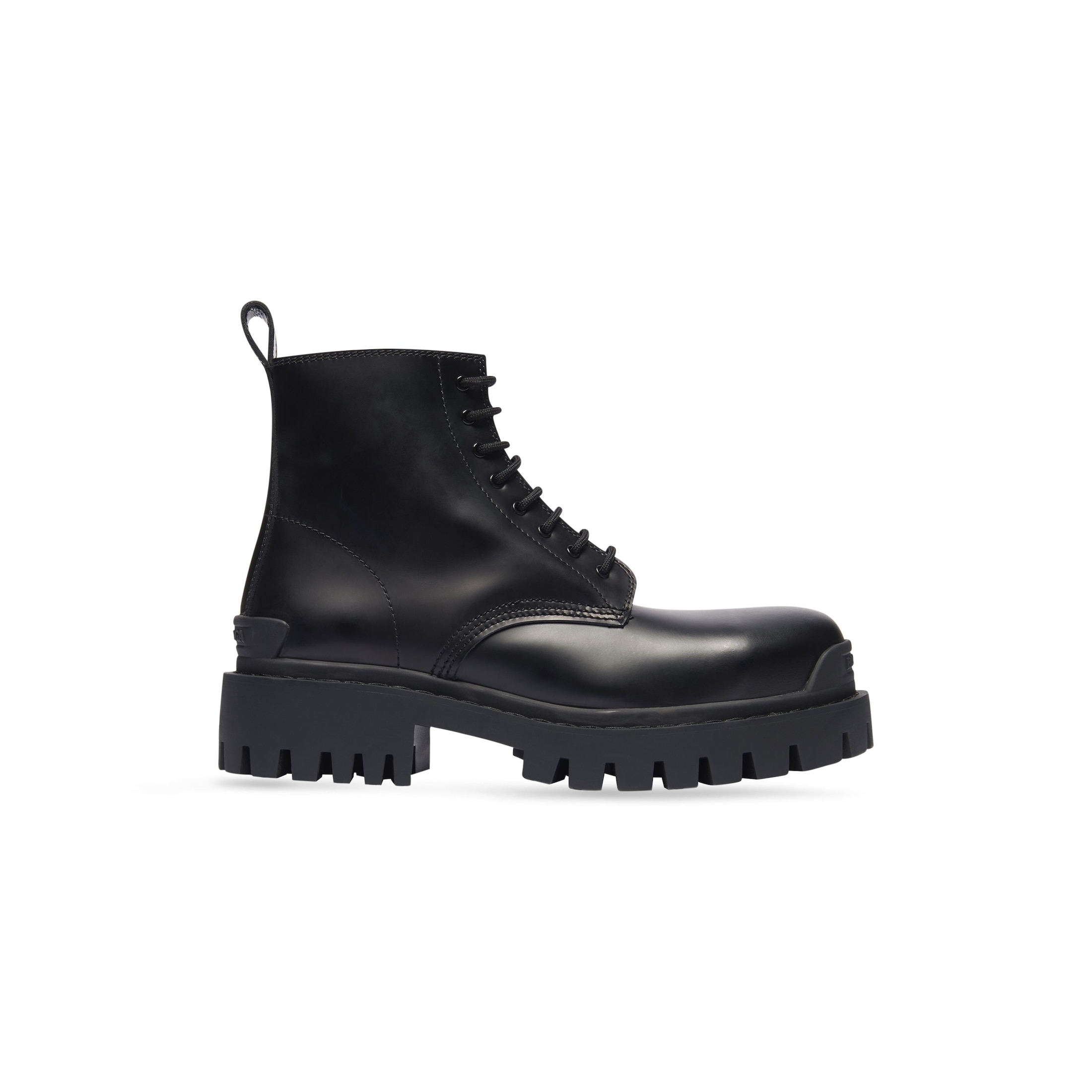 Balenciaga Strike Lace-Up Boot - Black - Man - 43 - Calfskin