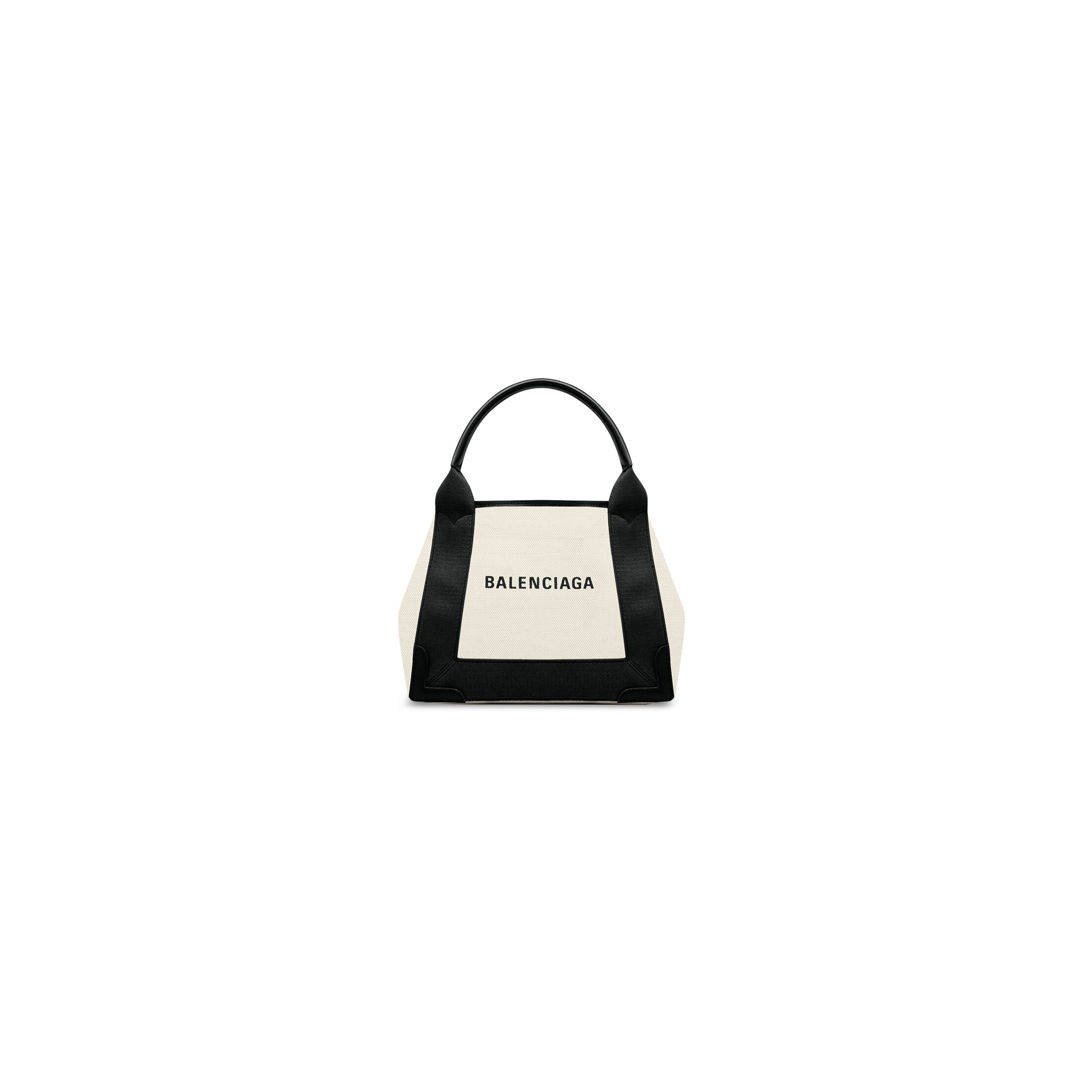 Balenciaga Sac Cabas Navy Modèle XS - Noir - Femme - Coton, Cuir De Veau, Viscose
