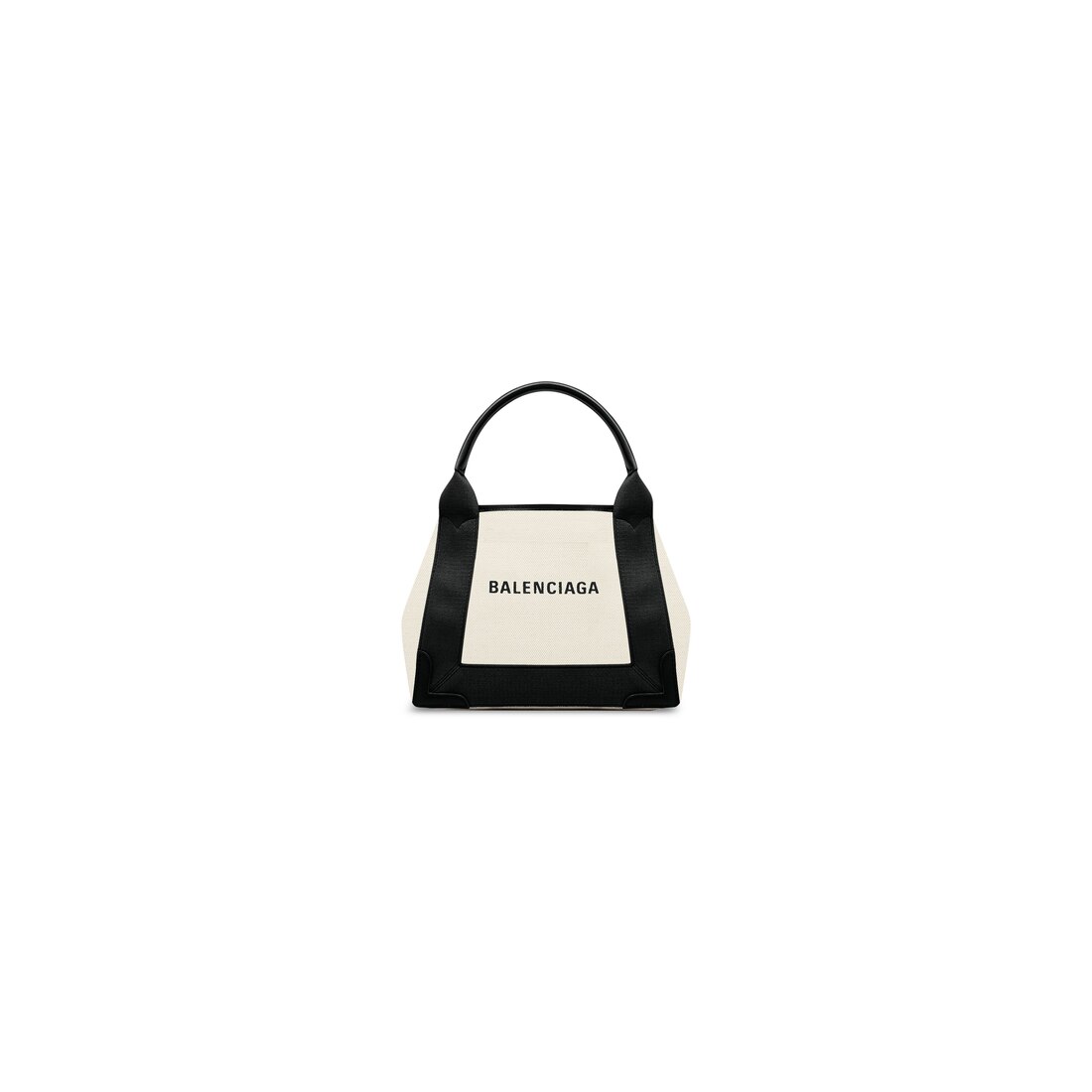 BALENCIAGA Navy Cabas small leathertrimmed printed canvas tote   NETAPORTER