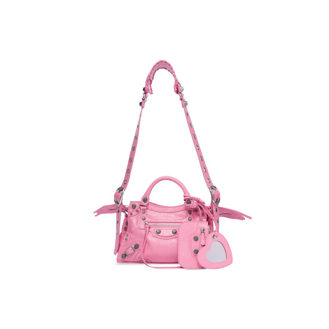 Balenciaga Crossbody Bag Le Cagole Women Leather Pink Rose Pink