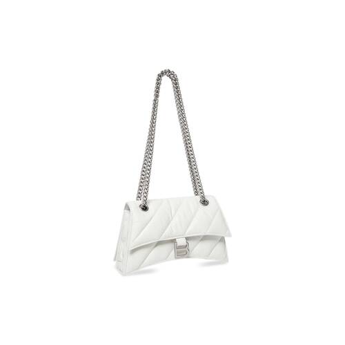Women's Crush Small Chain Bag Quilted in Optic White | Balenciaga CA