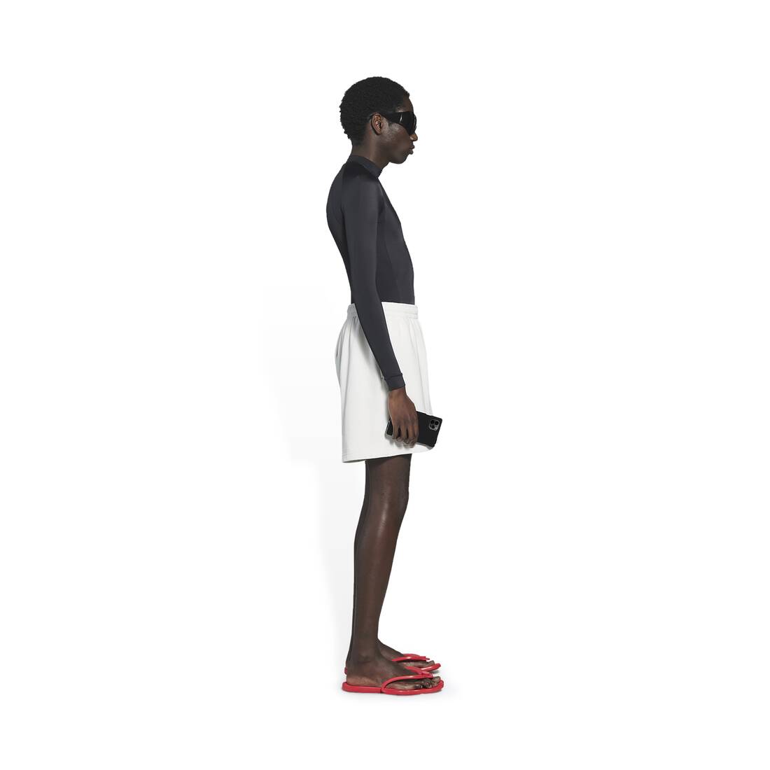 Men's Political Campaign Sweat Shorts in White | Balenciaga United States EN - Image 4