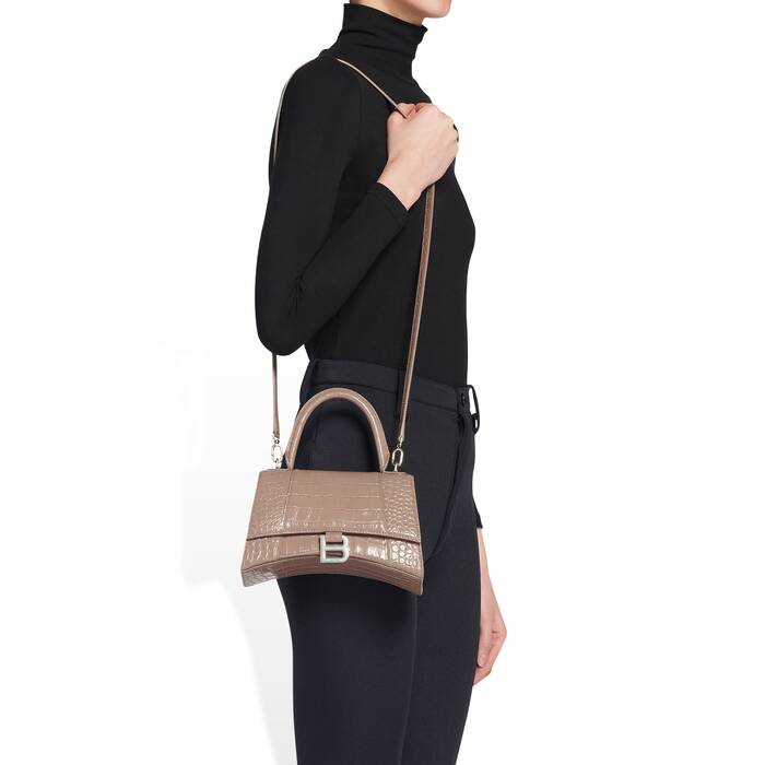 Women's Hourglass Small Top Handle Bag in MINK | Balenciaga US