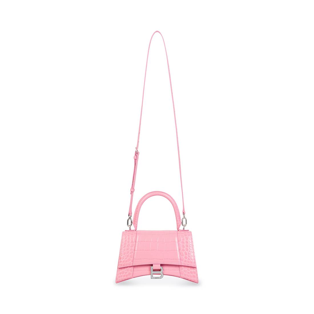 Balenciaga Hourglass Small Croc-effect Leather Tote - Women - Pink Tote Bags
