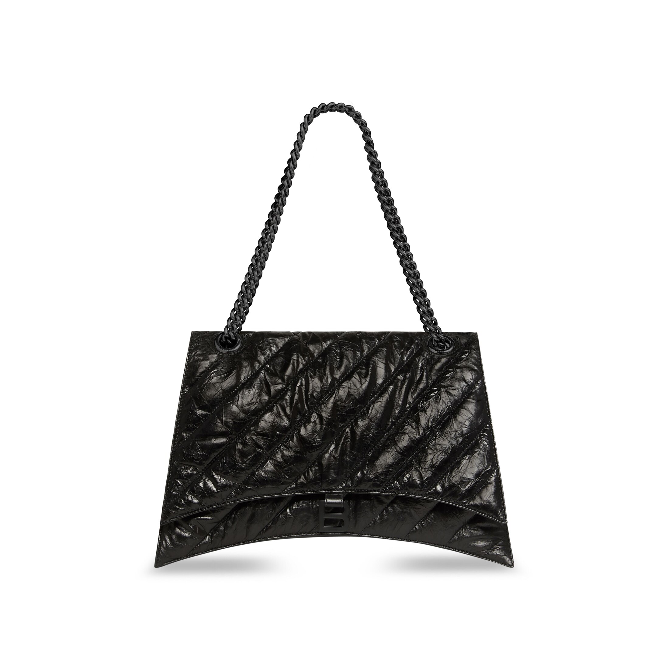 Balenciaga Crush Large Chain Bag Quilted - Black - Woman - Calfskin