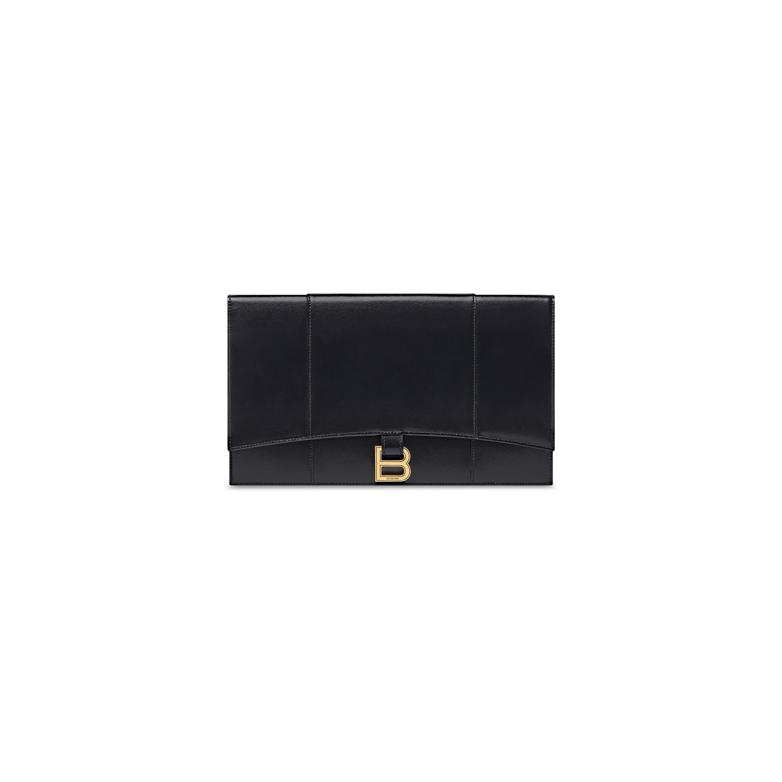 Women's Hourglass Flat Pouch With Flap Box in Black | Balenciaga US