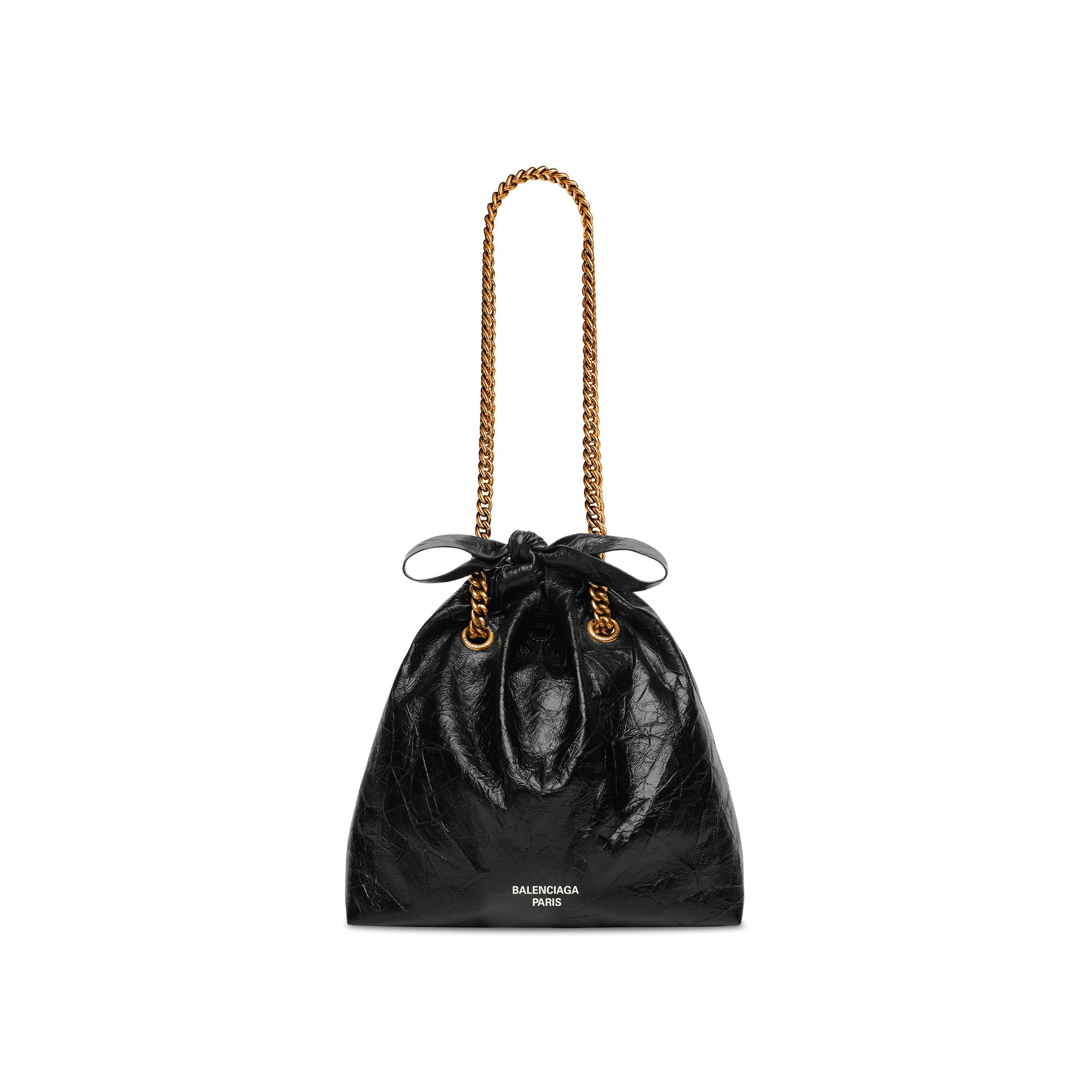 Balenciaga Crush Small Tote Bag - Black - Woman - Calfskin