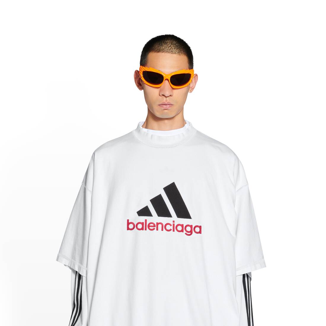 tramo Abolladura Deportista Camiseta Balenciaga / Adidas Oversized en Blanco | Balenciaga ES