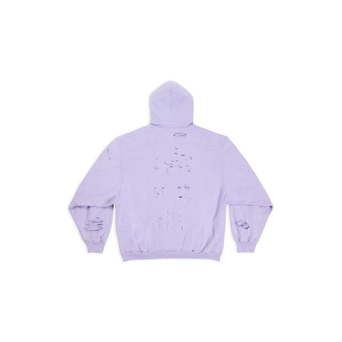 Caps Destroyed Hoodie in Purple | Balenciaga US