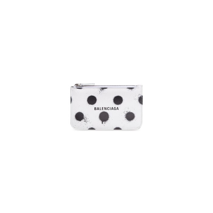 cash large ロング コイン＆カードホルダー　スプレー ドットプリント スムースカーフスキン 