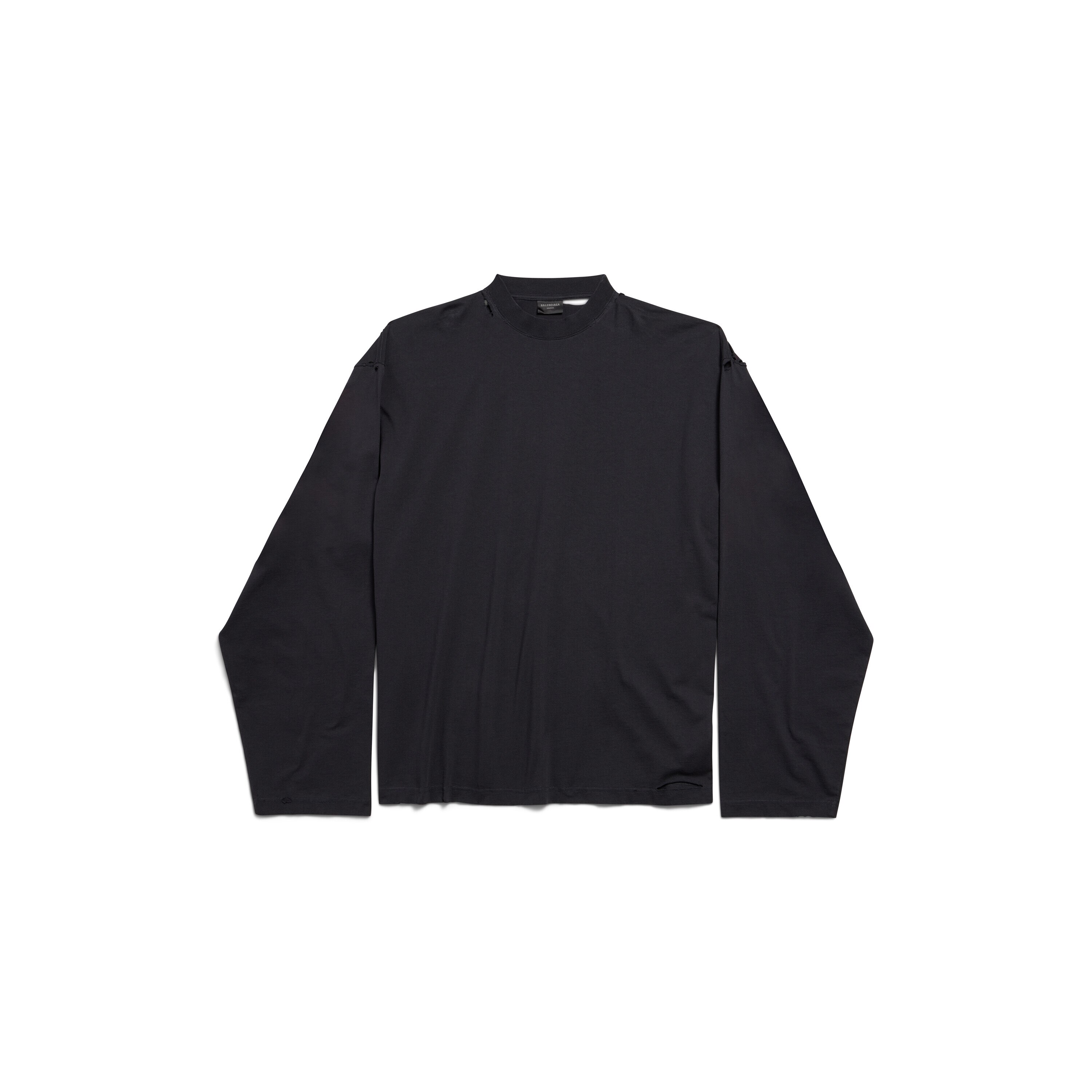 品格 バレンシアガ Tシャツ SECURITY TAPE ロゴ オーバーサイズ Men's Security Tape Oversized Long Sleeve T-shirt in Faded