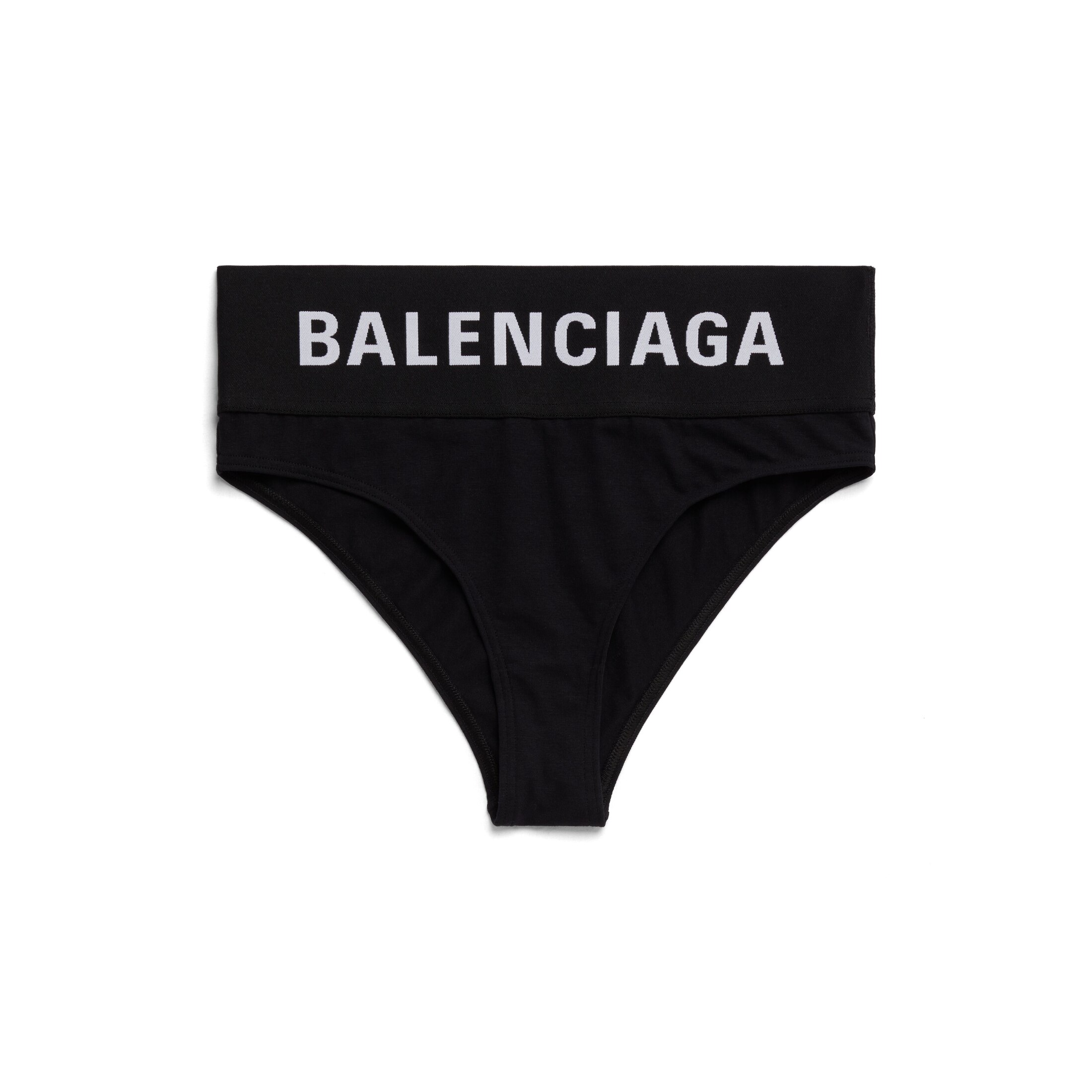 Balenciaga Wide Elastic Briefs - Black - Women's - - Cotton & Elastane