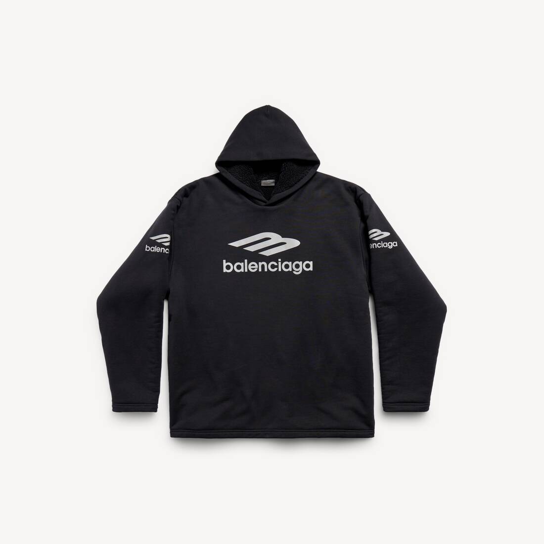 3b Sports Icon Wasserabweisender Hoodie Oversized in Schwarz