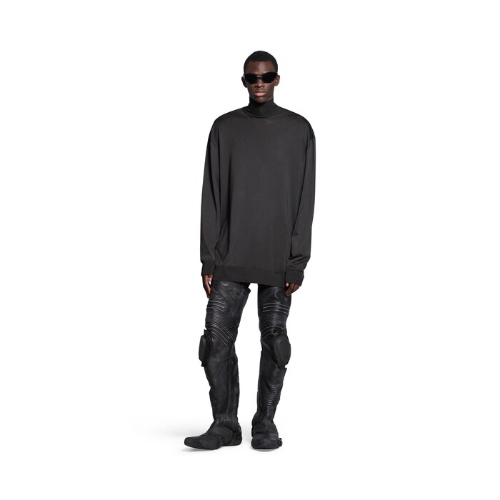 Black Oversized cashmere-blend half-zip sweater, Balenciaga