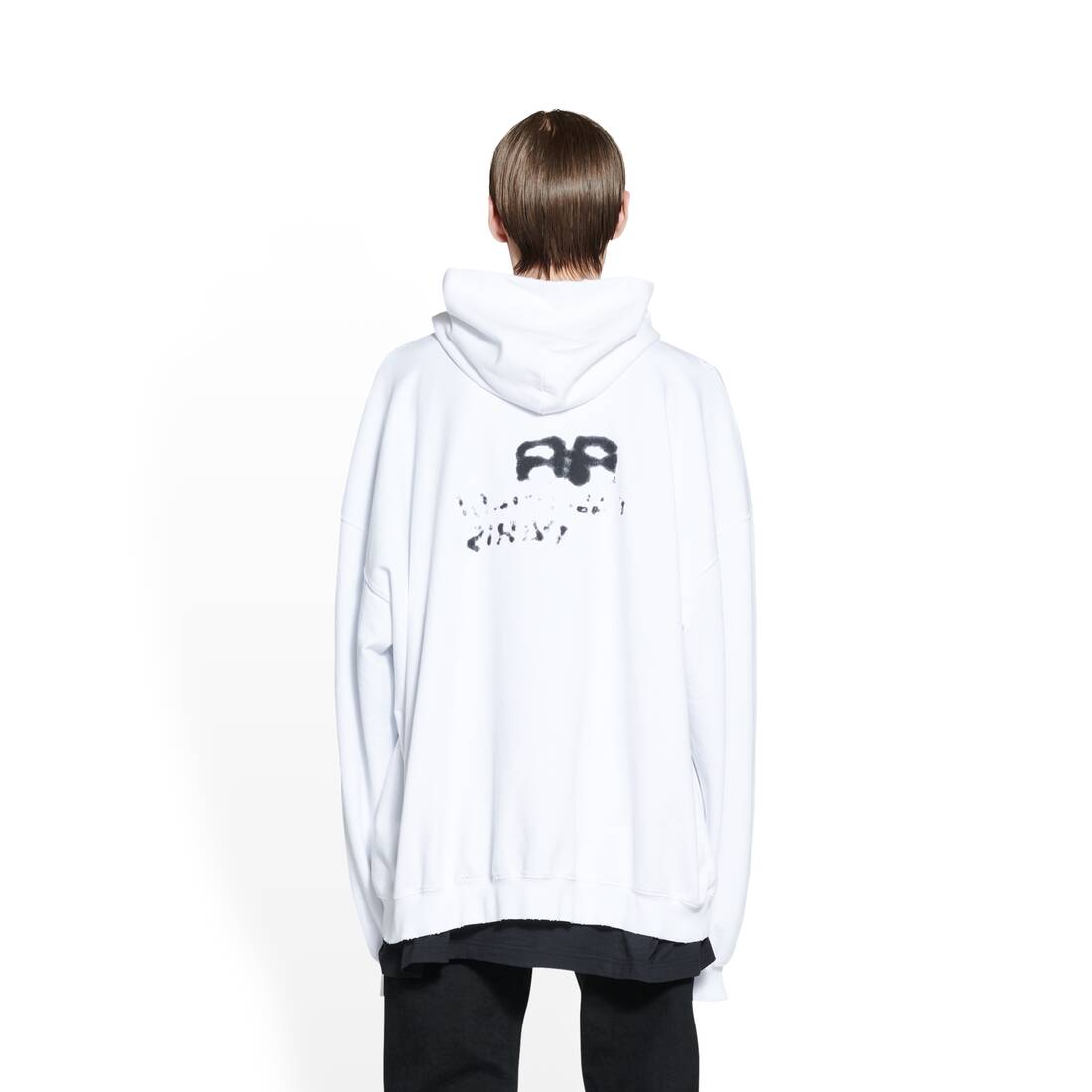 Hand-drawn Bb Icon Hoodie ラージフィット で ホワイト