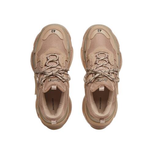 Men's Triple S Clear Sole Sneaker in Brown | Balenciaga US