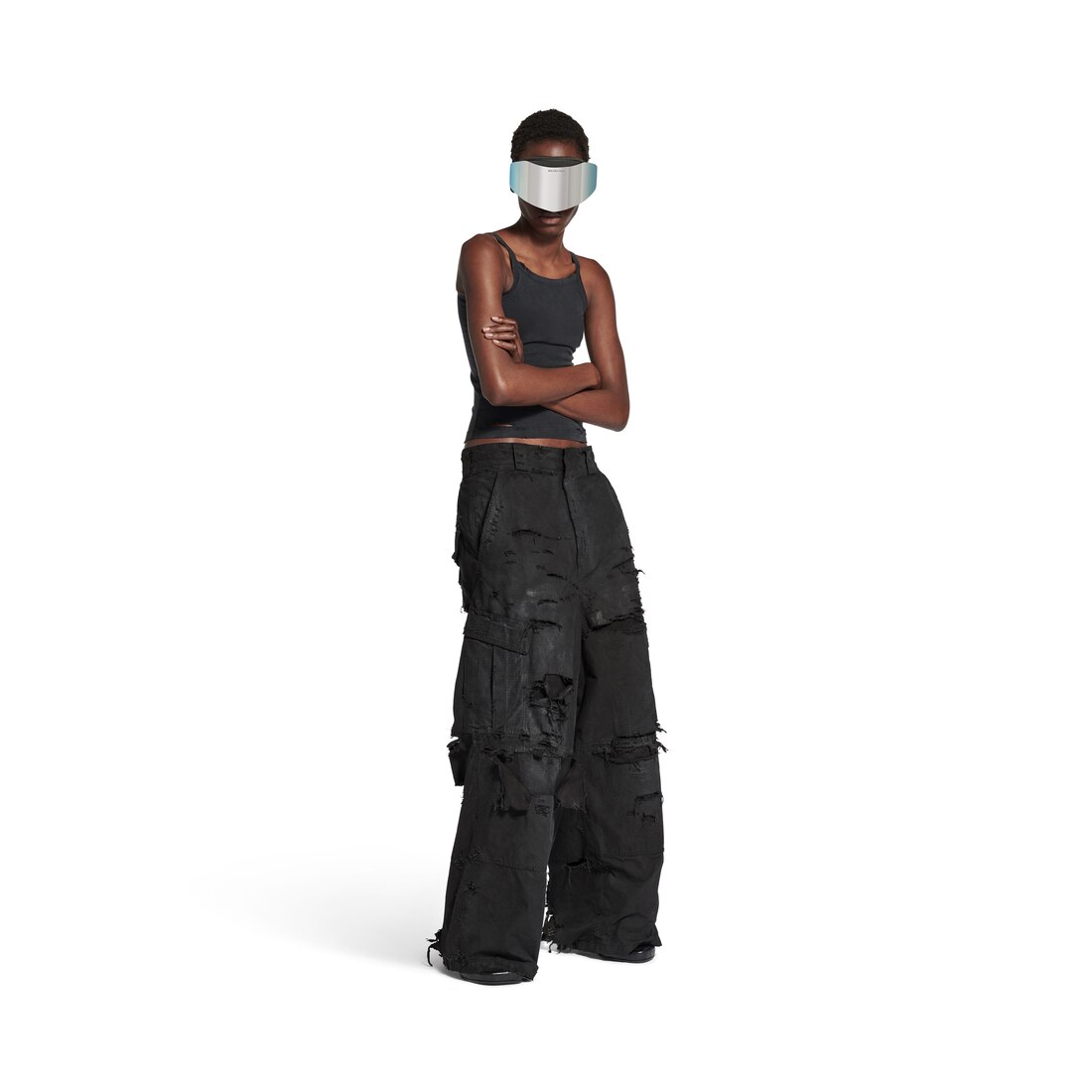 Balenciaga 封SCHISM INDUCING XL カーゴパンツ ホワイト の ウィメンズ ラージ Cargo パンツ スニーカー