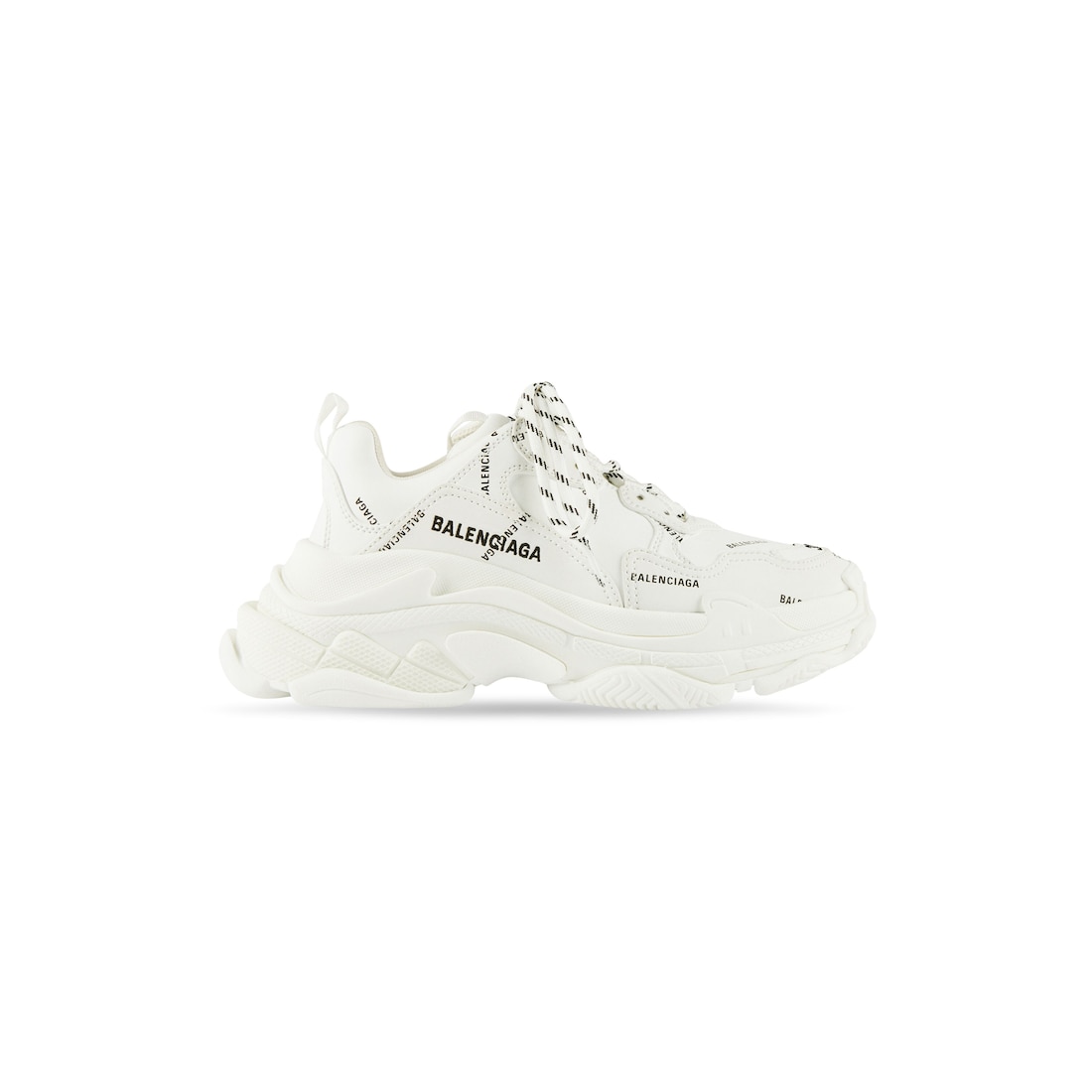 Women's Triple S Sneaker Allover Logo in White/black | Balenciaga CA