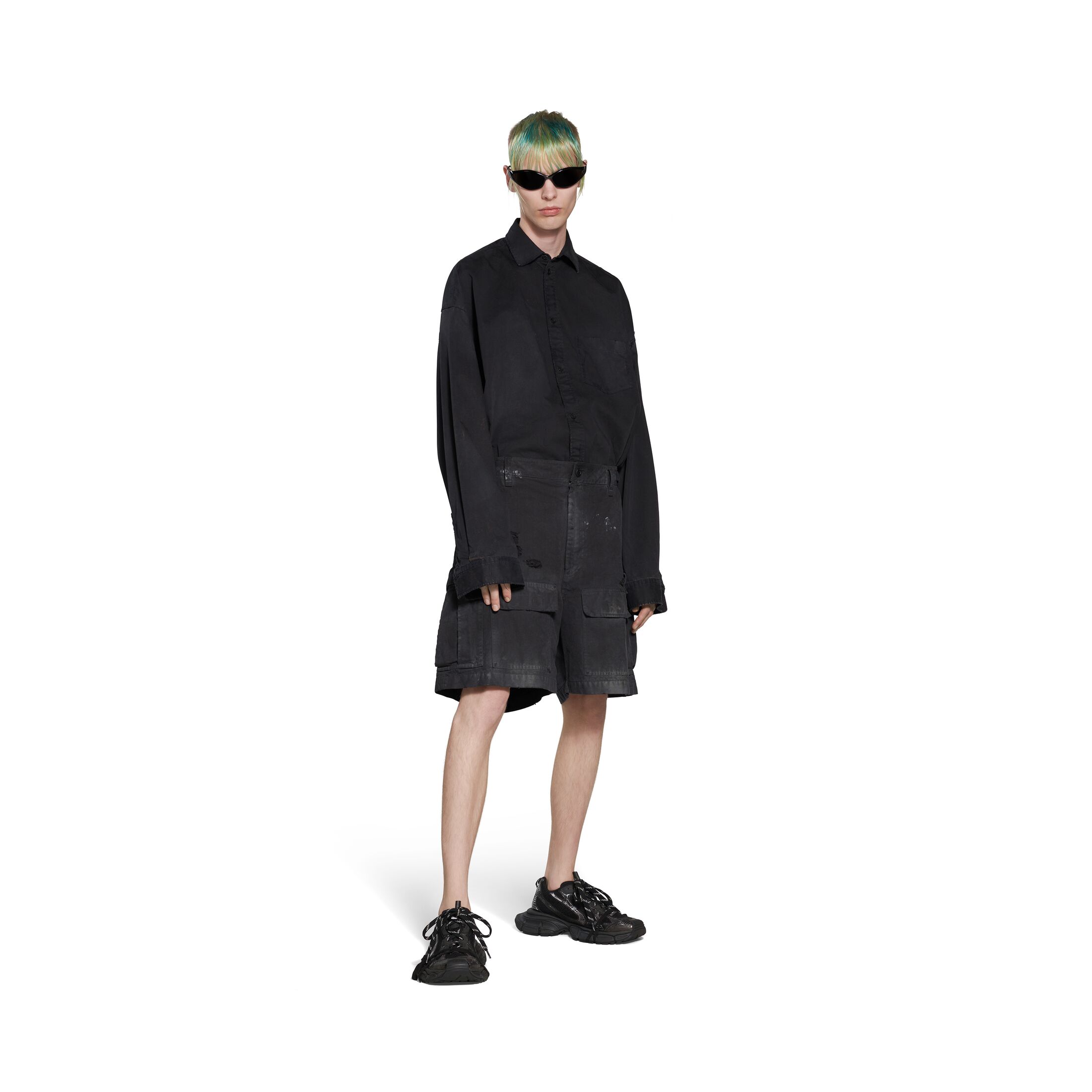 Men's Large Cargo Shorts in Black | Balenciaga US