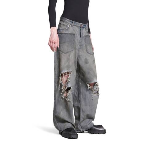 patched pockets baggy jeans