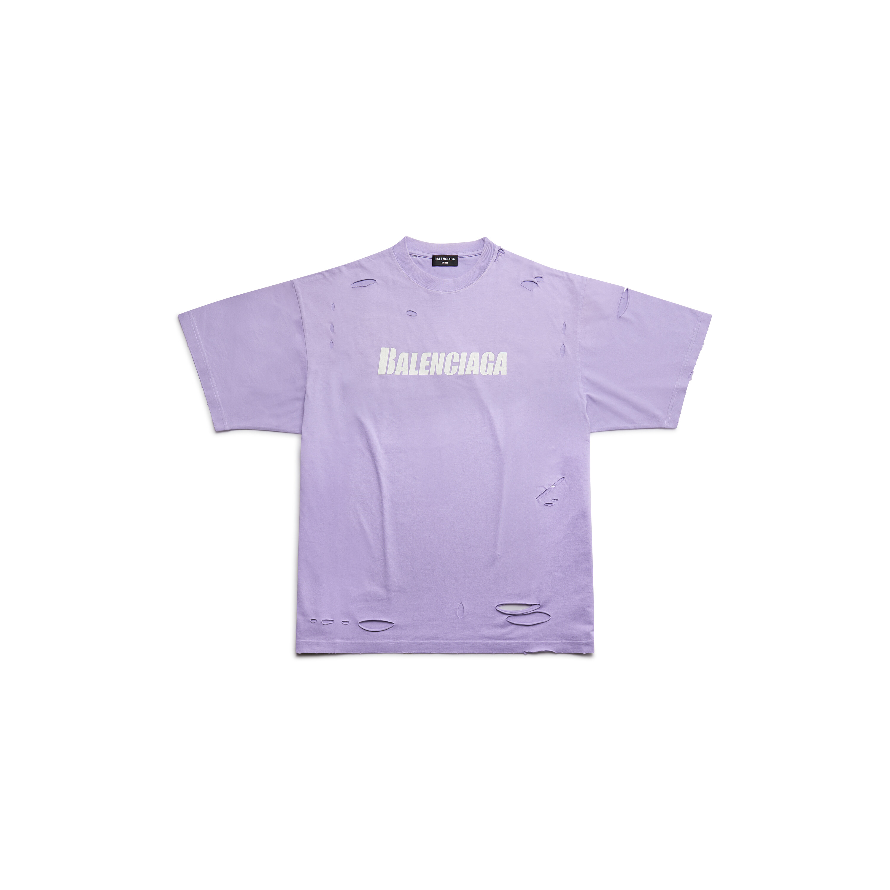 Camiseta Destroyed Boxy Fit en Violeta | ES