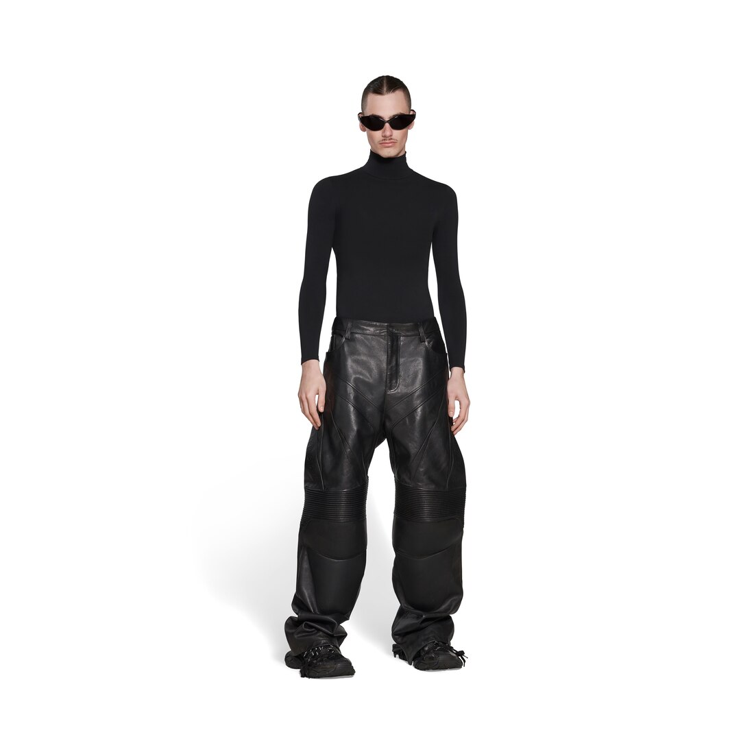 Men's Biker Baggy Pants in Black