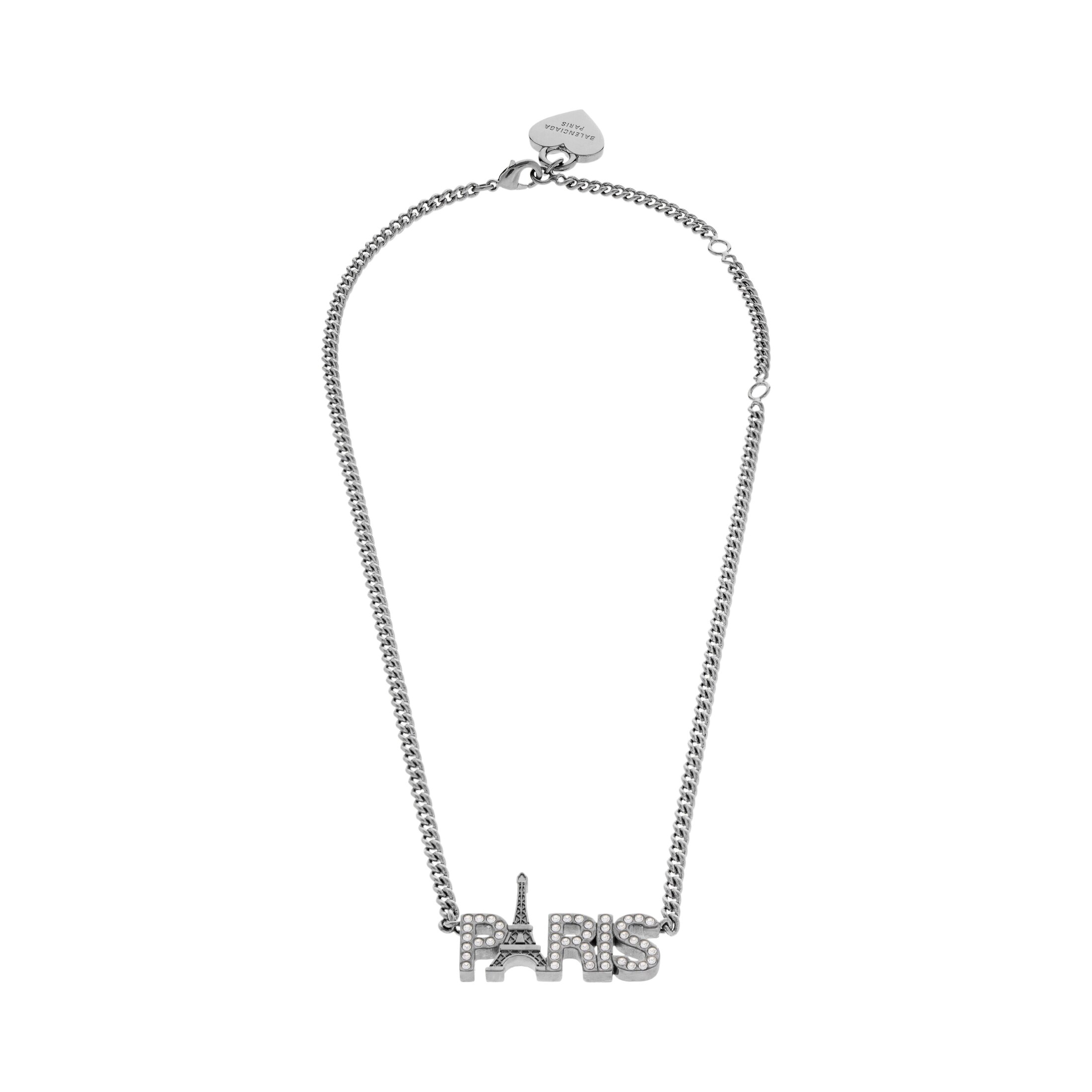 Balenciaga Paris Souvenir Necklace - Silver - Unisex - Brass, Glass