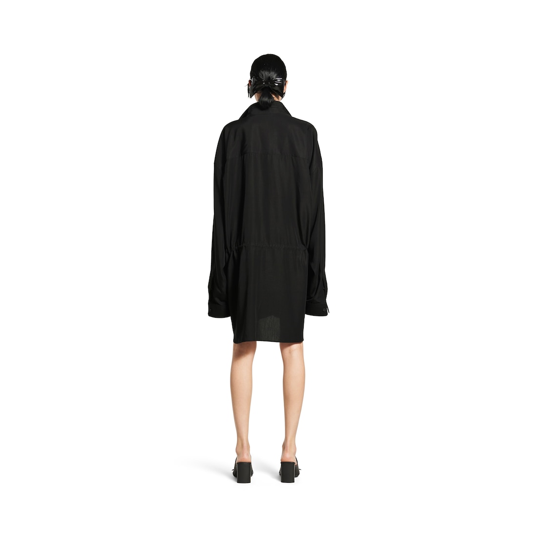 Women's Shirt Mini Dress in Black | Balenciaga US