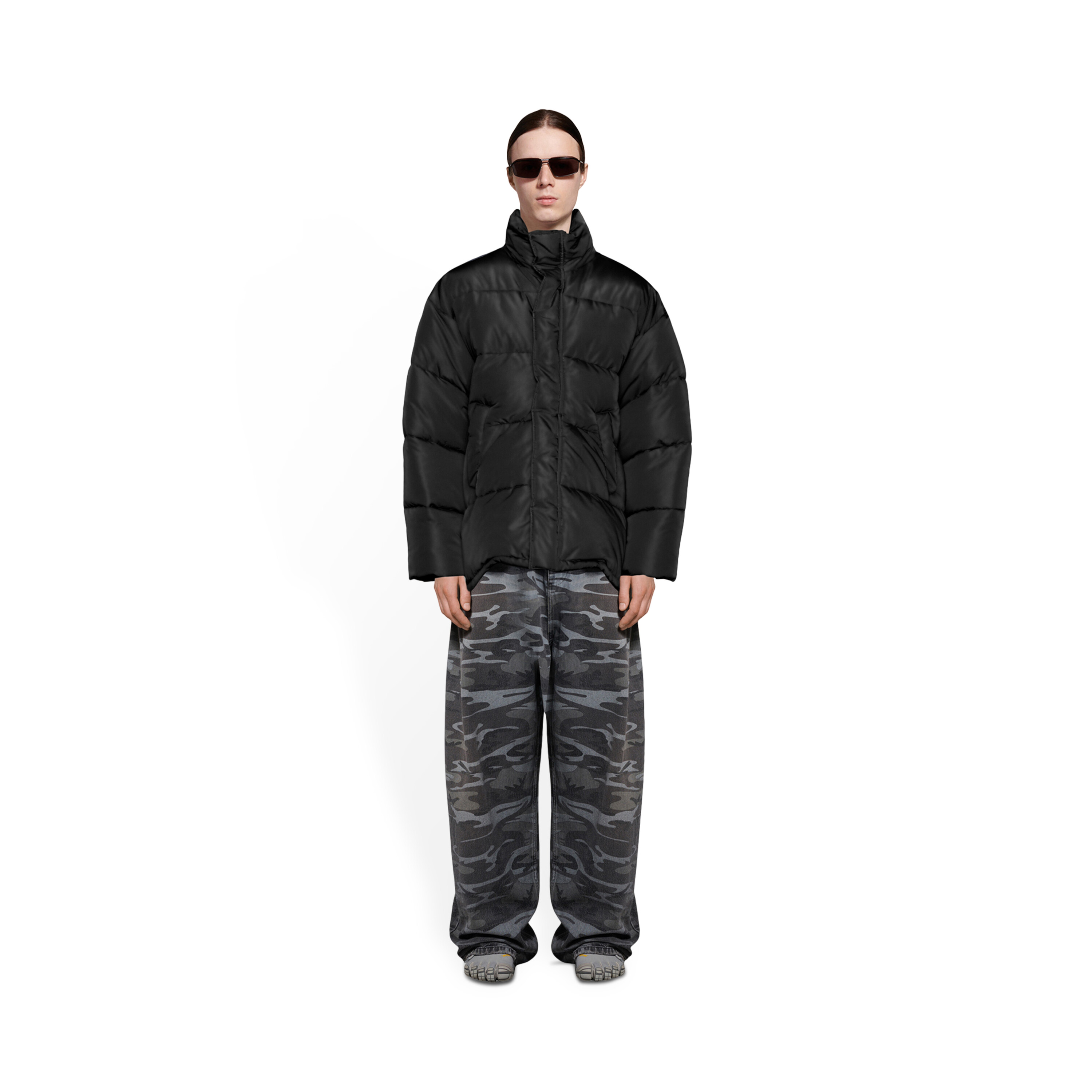Men's New C-shape Puffer Jacket in Black | Balenciaga US