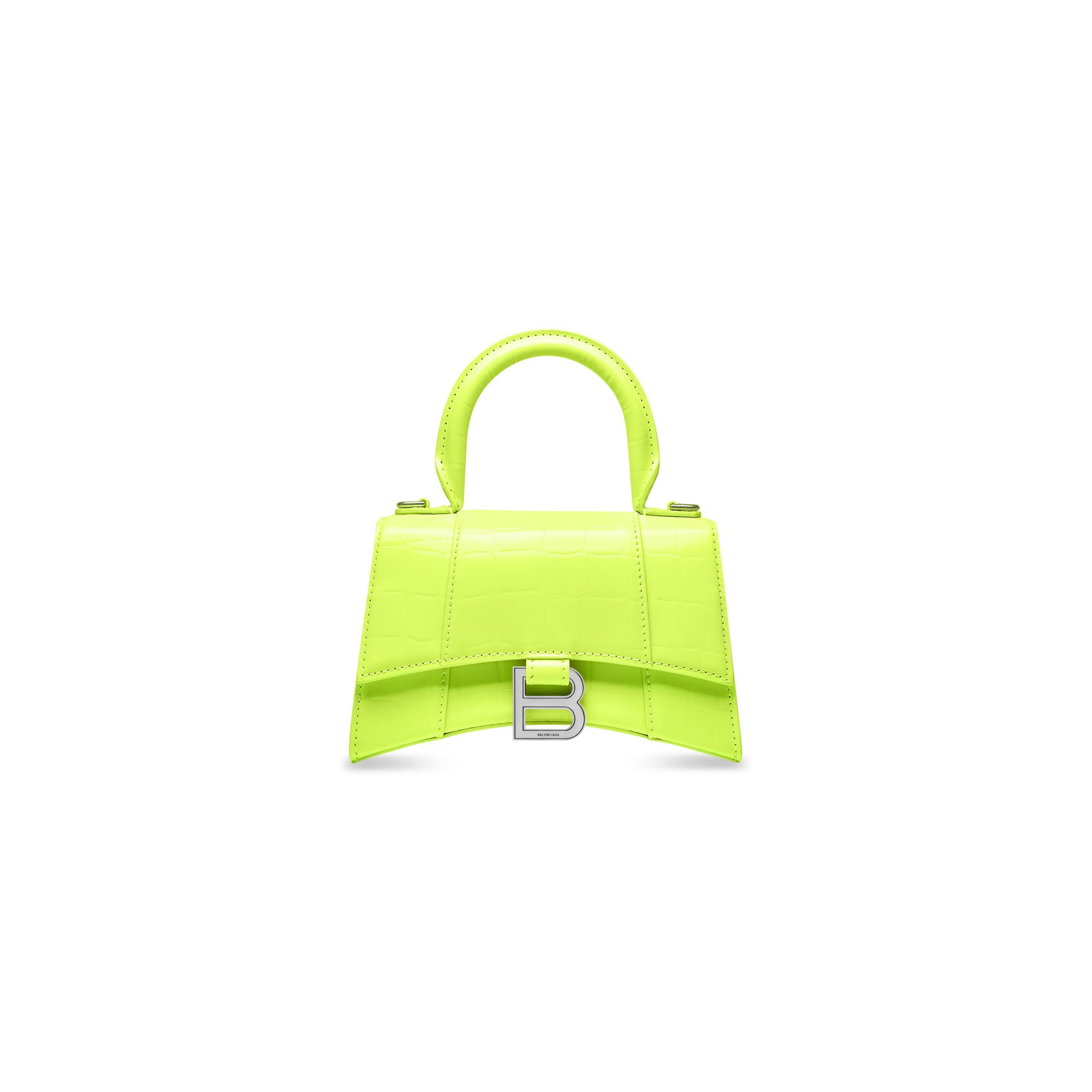 Women's Hourglass Xs Top Handle Bag in Yellow | Balenciaga US