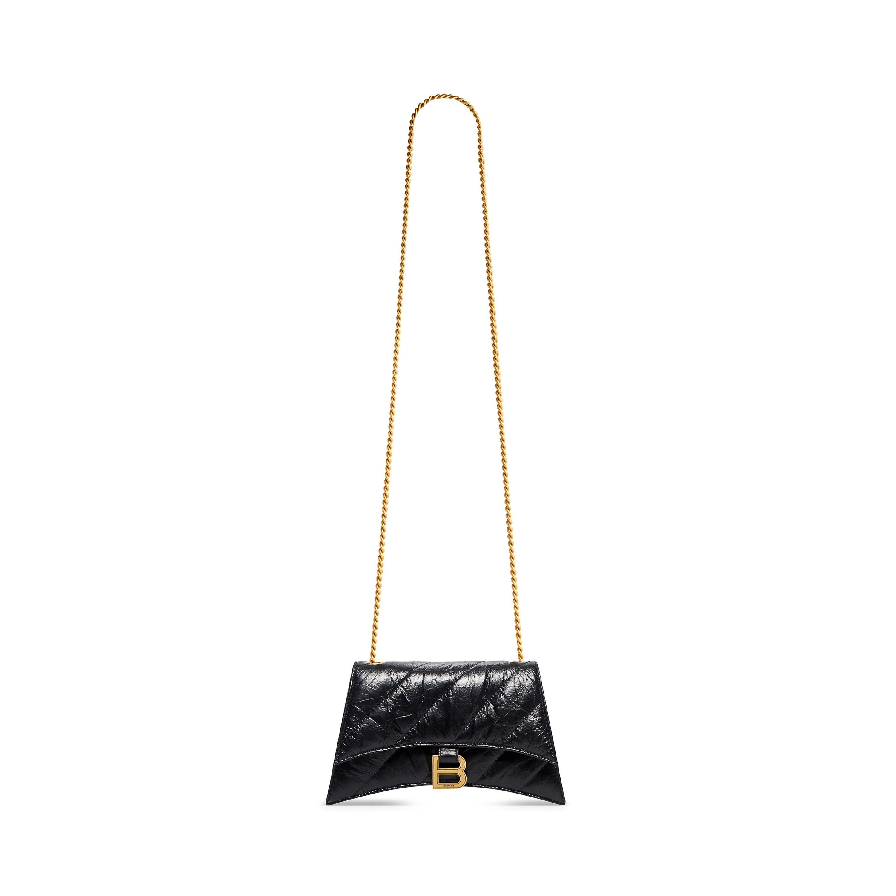 Balenciaga Clutch Crush Large Quilted Black in Leather with Gold-tone - US