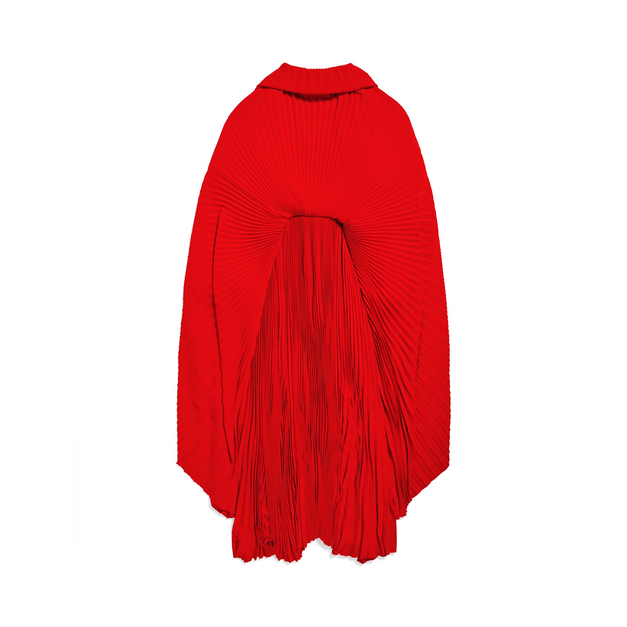 Balenciaga Abito Drape A Pieghe - Rosso - Donna - 42 - Poliestere
